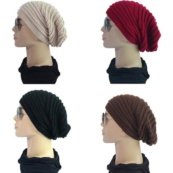 Women's Brown Winter Knitted Loose Style Soft Comfortable Warm Skiing Beanies - Picture 4 of 9